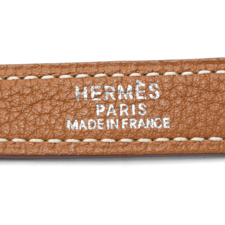 エルメス ショルダーストラップ レザー ブラウン シルバー金具 バッグ用アクセサリー HERMES_画像5