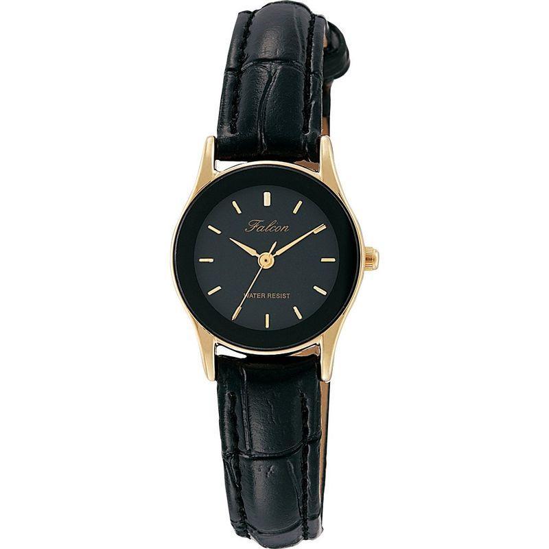 シチズン ファルコン 腕時計 日本製ムーブメント 革ベルト ブラック/ブラック レディース 婦人 QA37-102/8665/送料無料メール便_画像1