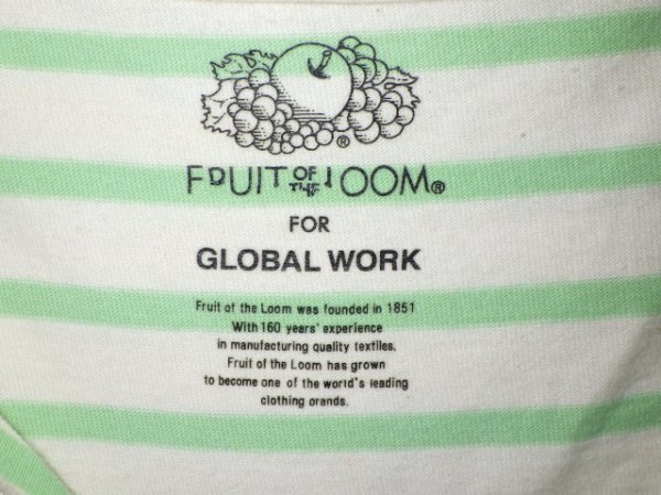 z9726GLOBALWORK★グローバルワーク★FRUIToftheLOOM★ボーダー柄Tシャツ★サイズL★人気★送料格安_画像2