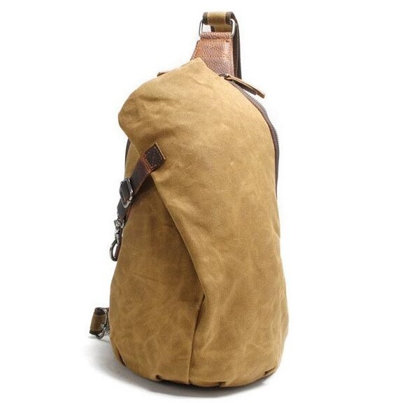  prompt decision [ men's bag piece . cow leather canvas waterproof endurance diagonal .. body bag military 