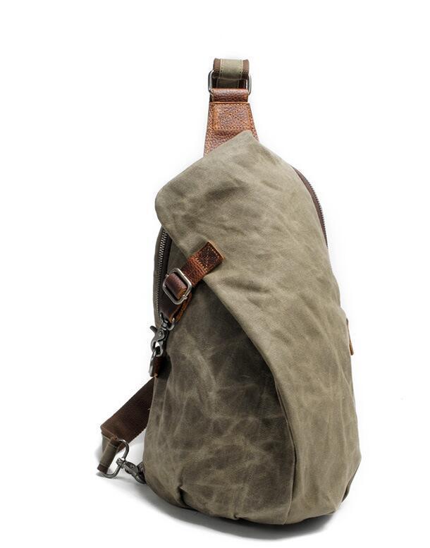  prompt decision [ men's bag piece . cow leather canvas waterproof endurance diagonal .. body bag military 