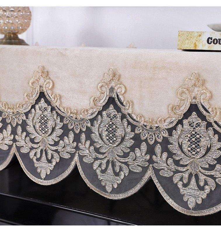  prompt decision # up light embroidery race piano piano cover top cover chair cover Northern Europe dustproof cover protective cover beige 