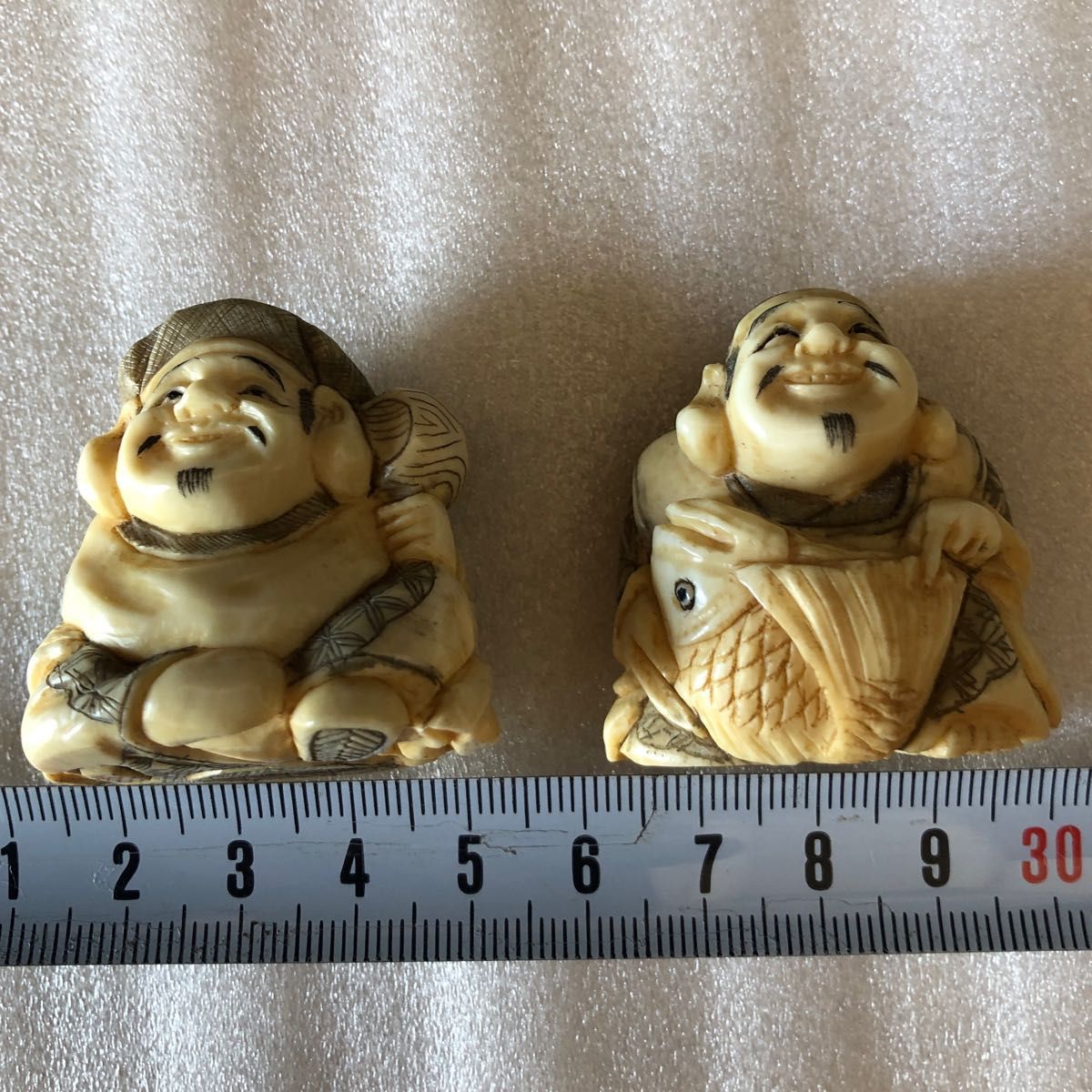 年代物 七福神 大黒天・恵比寿 根付 | alfasaac.com