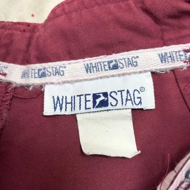 USA古着 80s WHITE STAG タック入 コットンワイドチノパンツ エンジ L～XL オールド ヴィンテージ ワイドテーパード ホワイトスタッグ●185_画像7