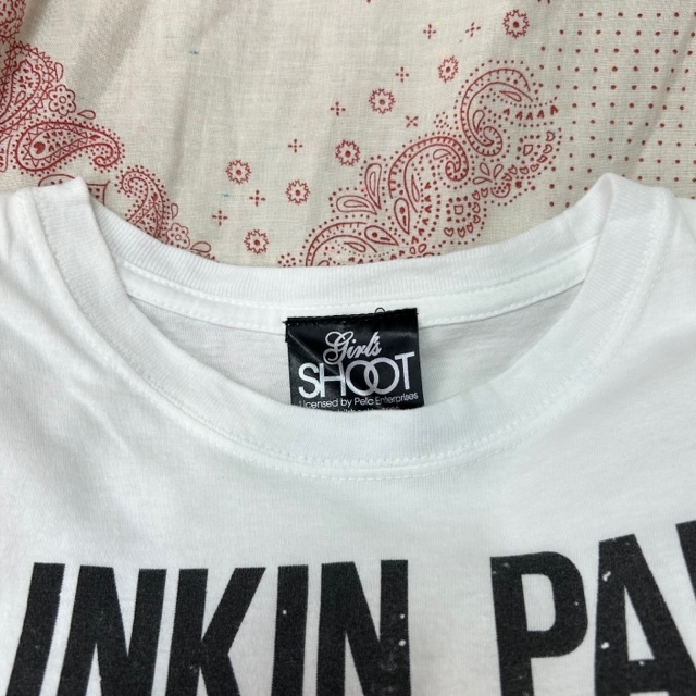 バンドT・ロックT USA古着 LINKIN PARK Tシャツ youth M程度 白 A THOUSAND SUNS オールド リンキンパーク アメリカ キッズ ユース ●68_画像7