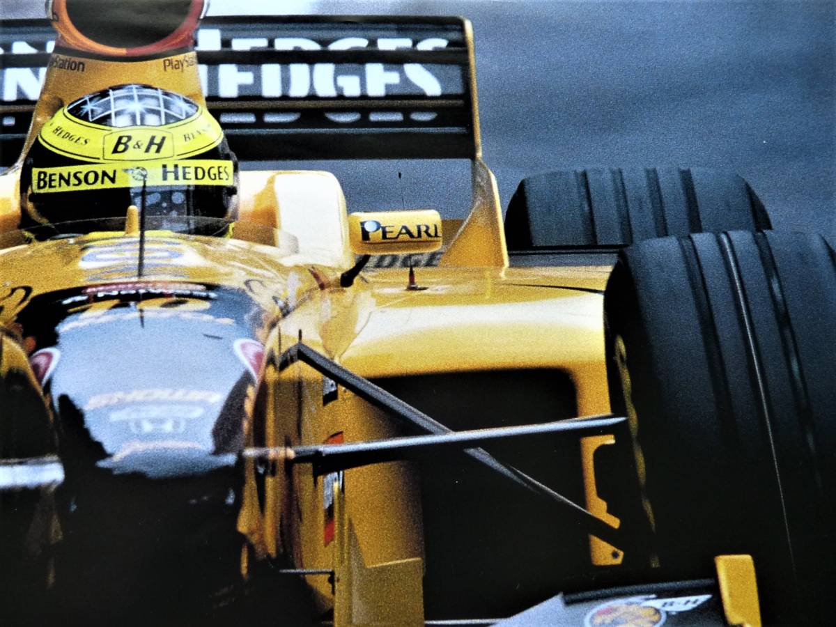 ポスター　1998年F1　ジョーダン198無限ホンダ　未使用　デイモン/ヒル　ラルフ/シューマッハ　左右端に小さな傷有り_画像5