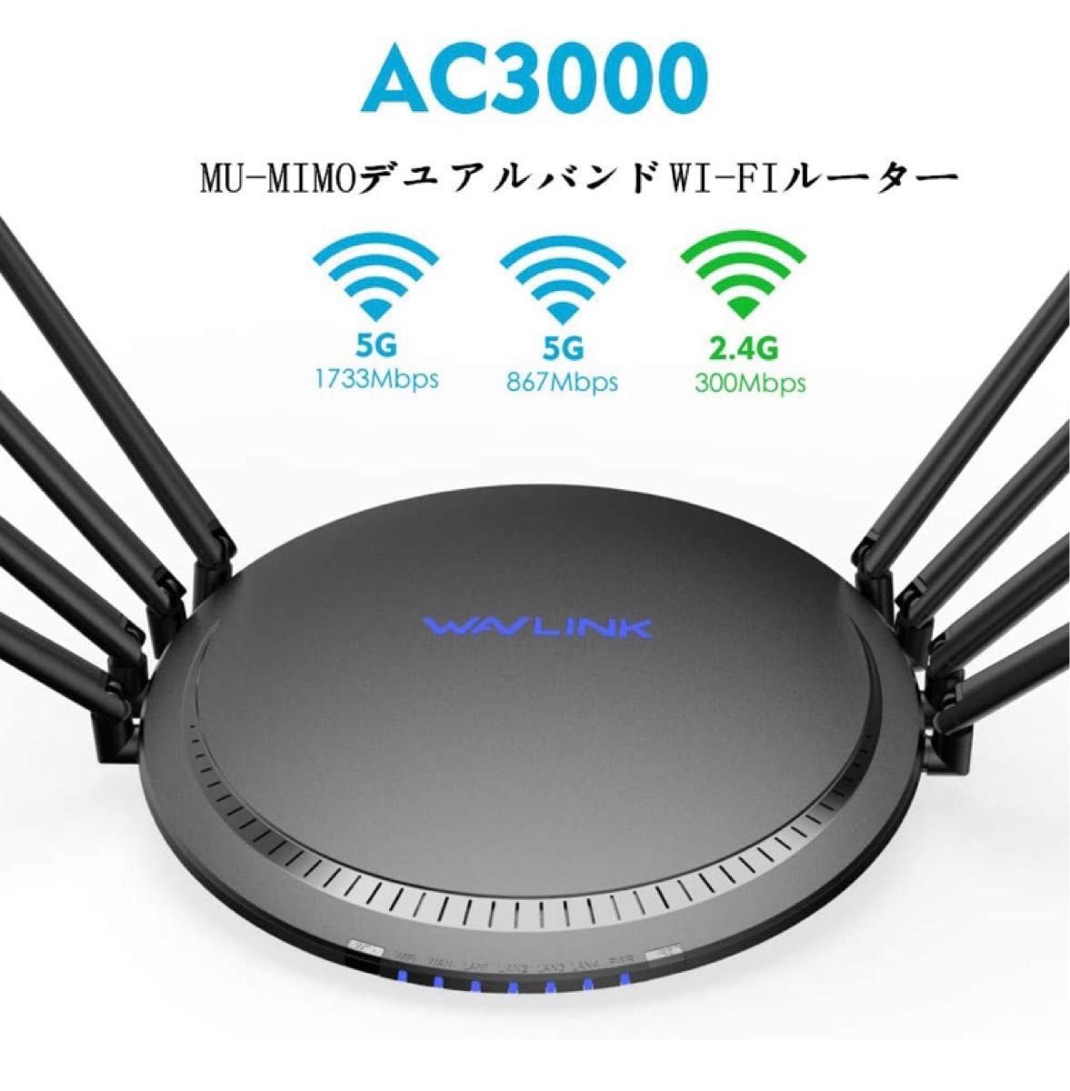 WAVLINK Wi-Fi 無線LAN ルーター アンテナ8本搭載 ac対応　Wi-Fiルーター