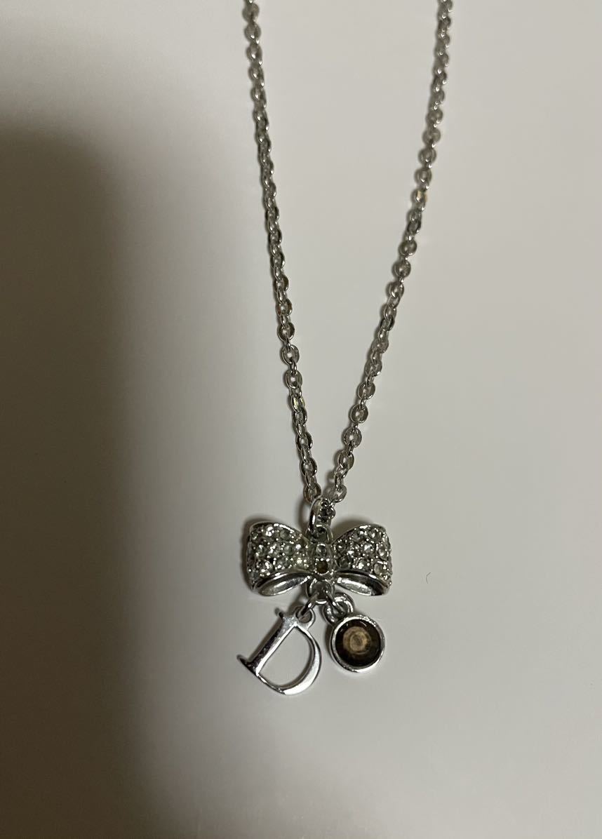 美品】Christian Diorクリスチャンディオール ネックレス リボン