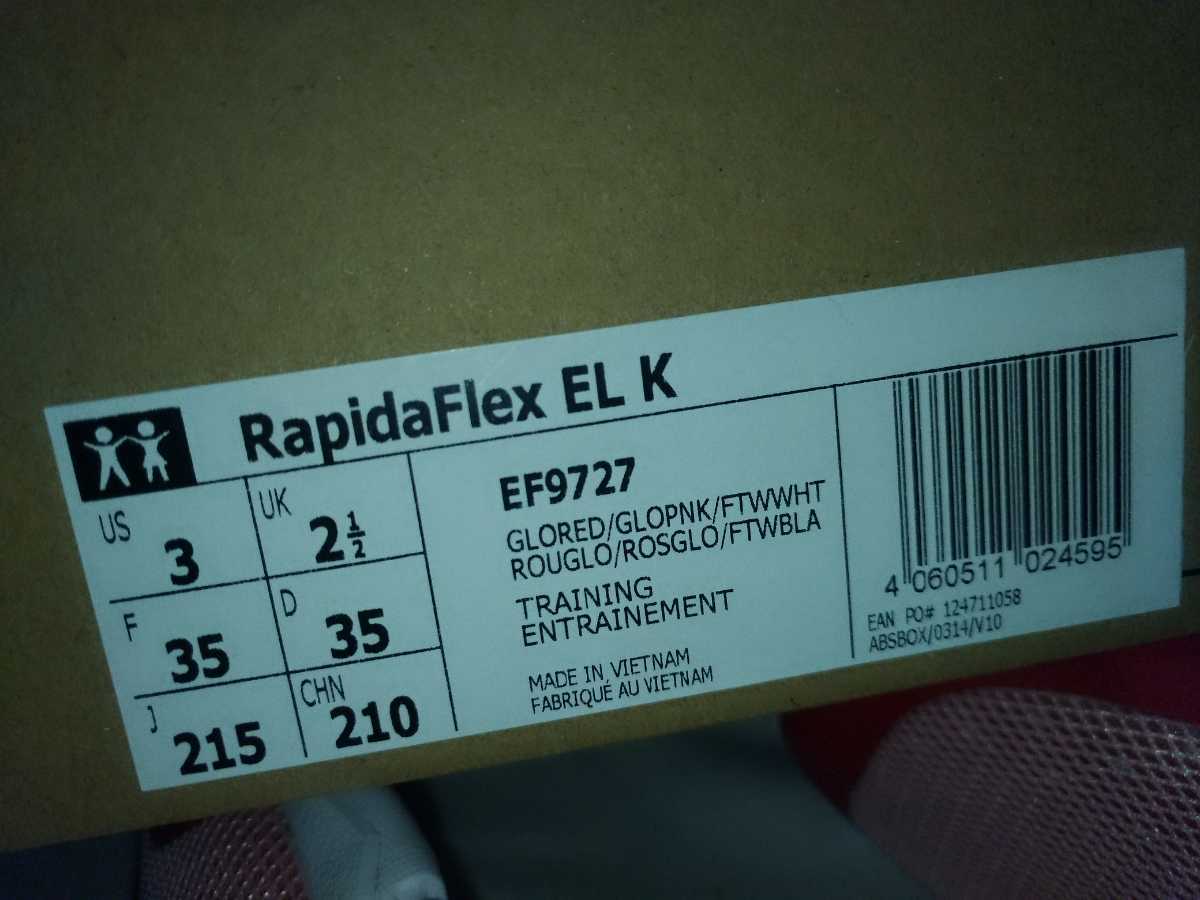  новый товар adidas Adidas lapida Flex EL k 21.5cm Junior розовый / красный липучка 