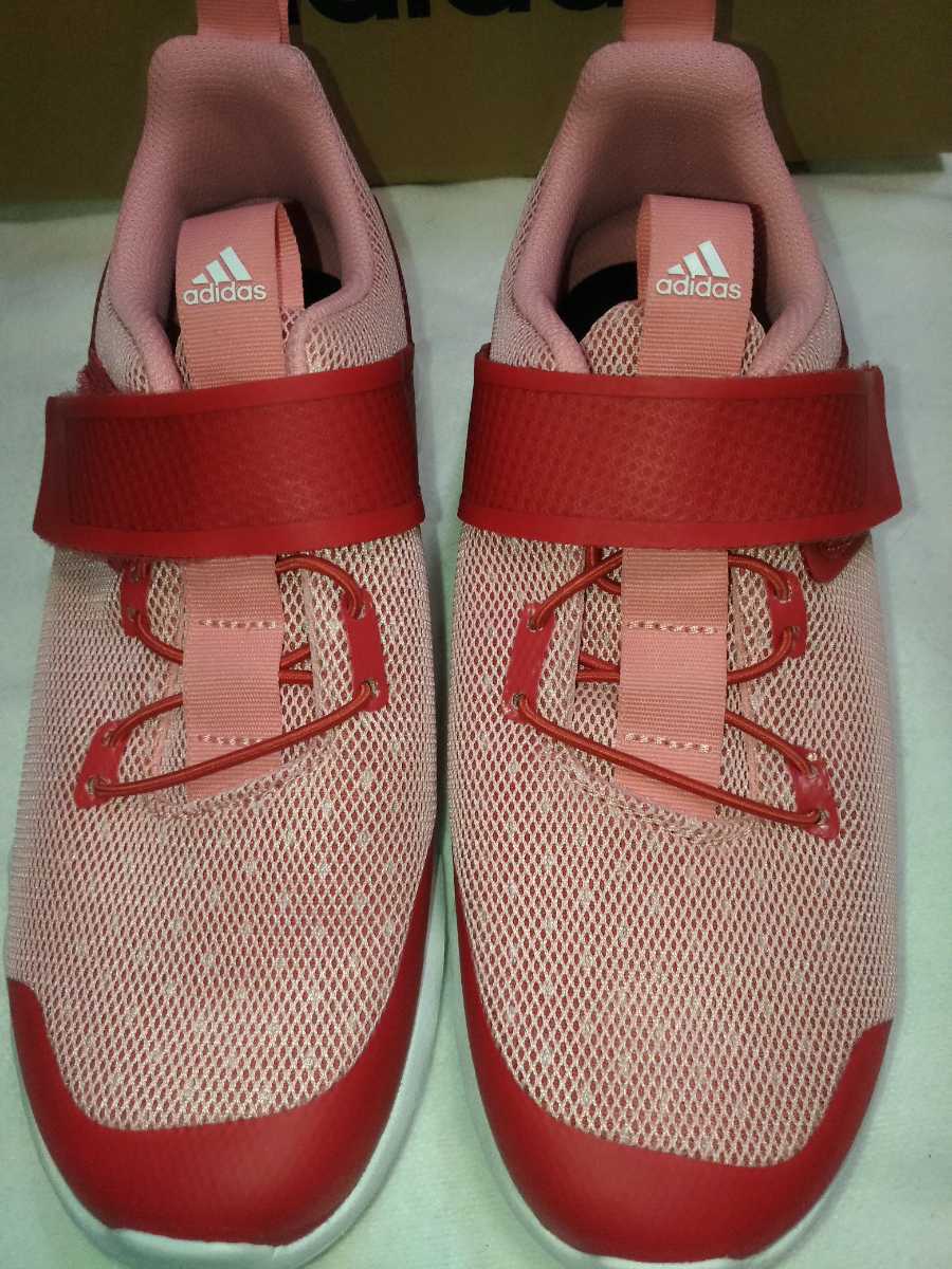 新品　adidas アディダス　ラピダフレックス EL k 　23.5cm レディース/ジュニア　 ピンク/赤　ベルクロ _画像3