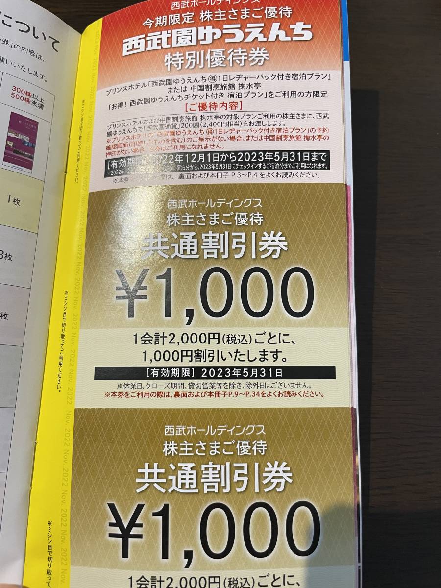 新作揃え 西武ホールディングス 株主優待券の一部 共通割引券1枚