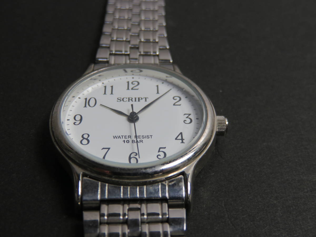 美品 JAXIS スクリプト SCRIPT クォーツ 3針 男性用 メンズ 腕時計 U939 稼働品_画像2