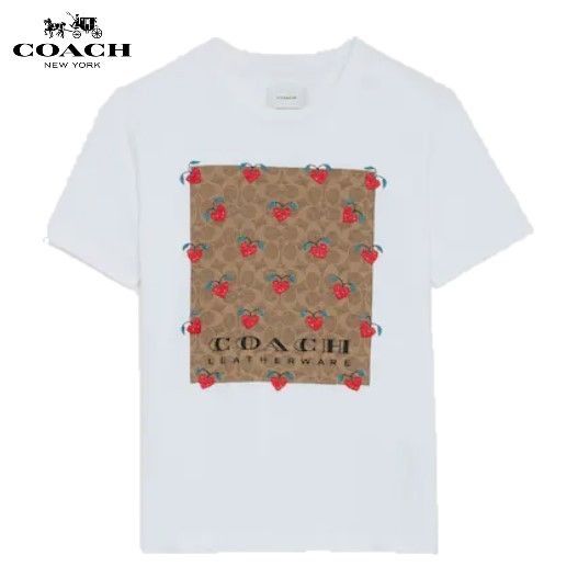 【COACH★CA696】コーチ 百貨店商品♪ シグネチャーストロベリーTシャツオーガニックコットン 定価17,600円 新品