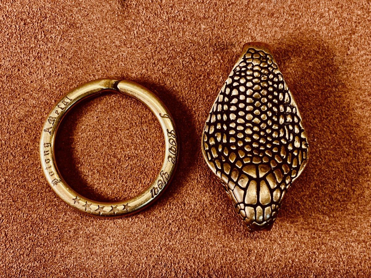 真鍮 キーホルダーコブラ へび 蛇 キーフック 爬虫類 金具 ベルト　D53_画像6
