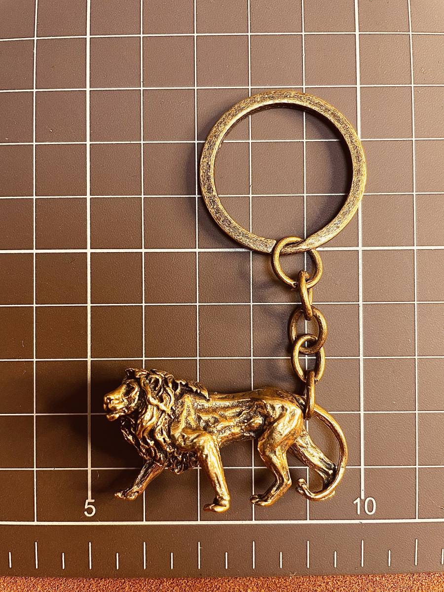 真鍮キーホルター 獅子 百獣の王 風水 ライオン 開運 置物 猛獣 E34の画像8