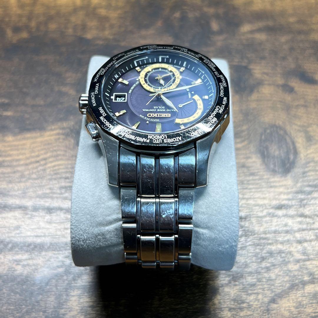 SEIKO セイコー ブライツ 電波ソーラー ワールドタイム チタン 動作中