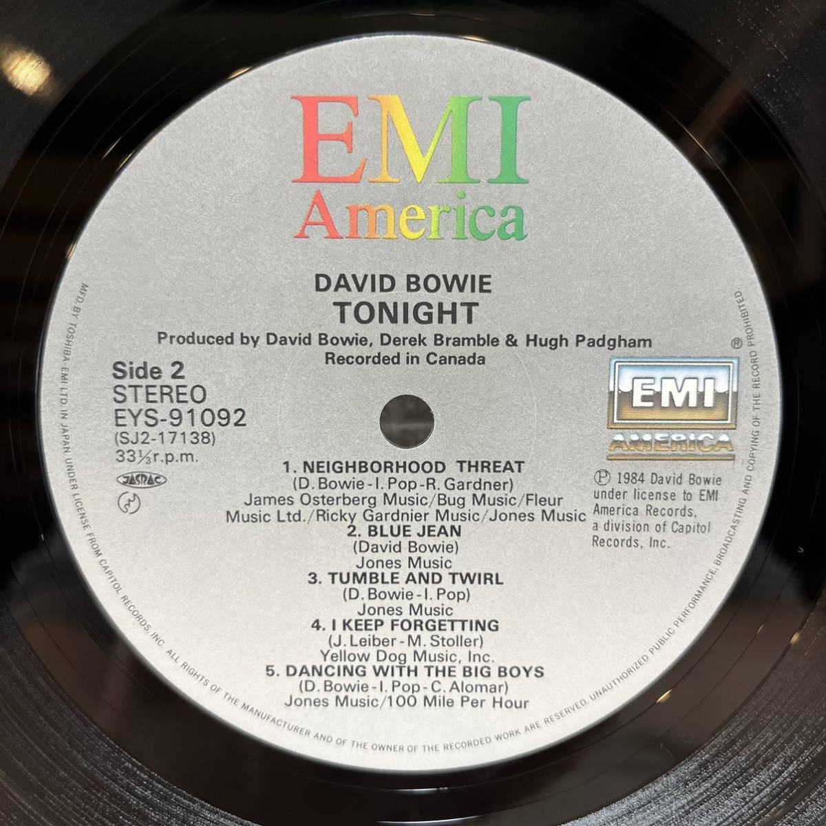 LP 帯付き デビッド・ボウイ David Bowie トゥナイト Tonight 状態良好 EYS-91092_画像7