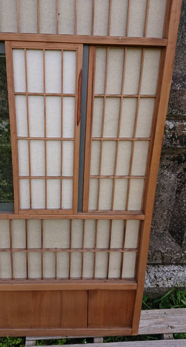 アンティーク　　ふすま　障子 雪見　昭和　レトロ 古民家 建具　古民具　DIY 引き取り限定　W-1830