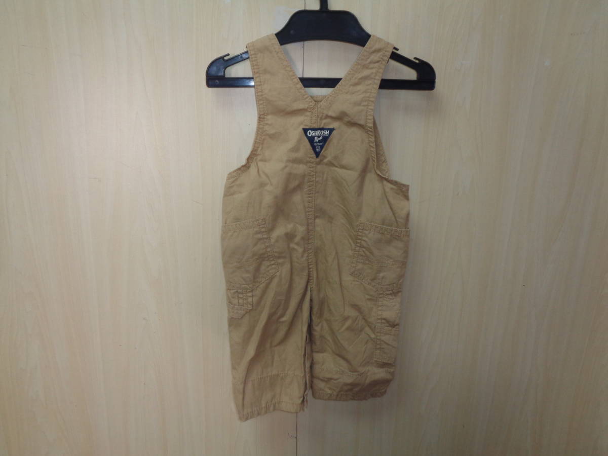 513◆OSHKOSH B'gosh キッズ オーバーオール◆オシュコシュ ビゴッシュ size6M ベージュ色 コットン100％ 裾裏恐竜柄 ゆうパケット発送5E _画像4