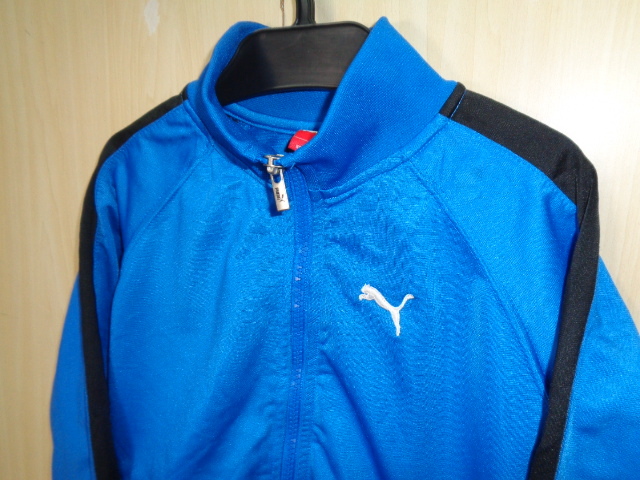 46*PUMA Zip up jacket * Puma size:6 blue group polyester 100% Kids child jersey jersey sport old clothes 5E
