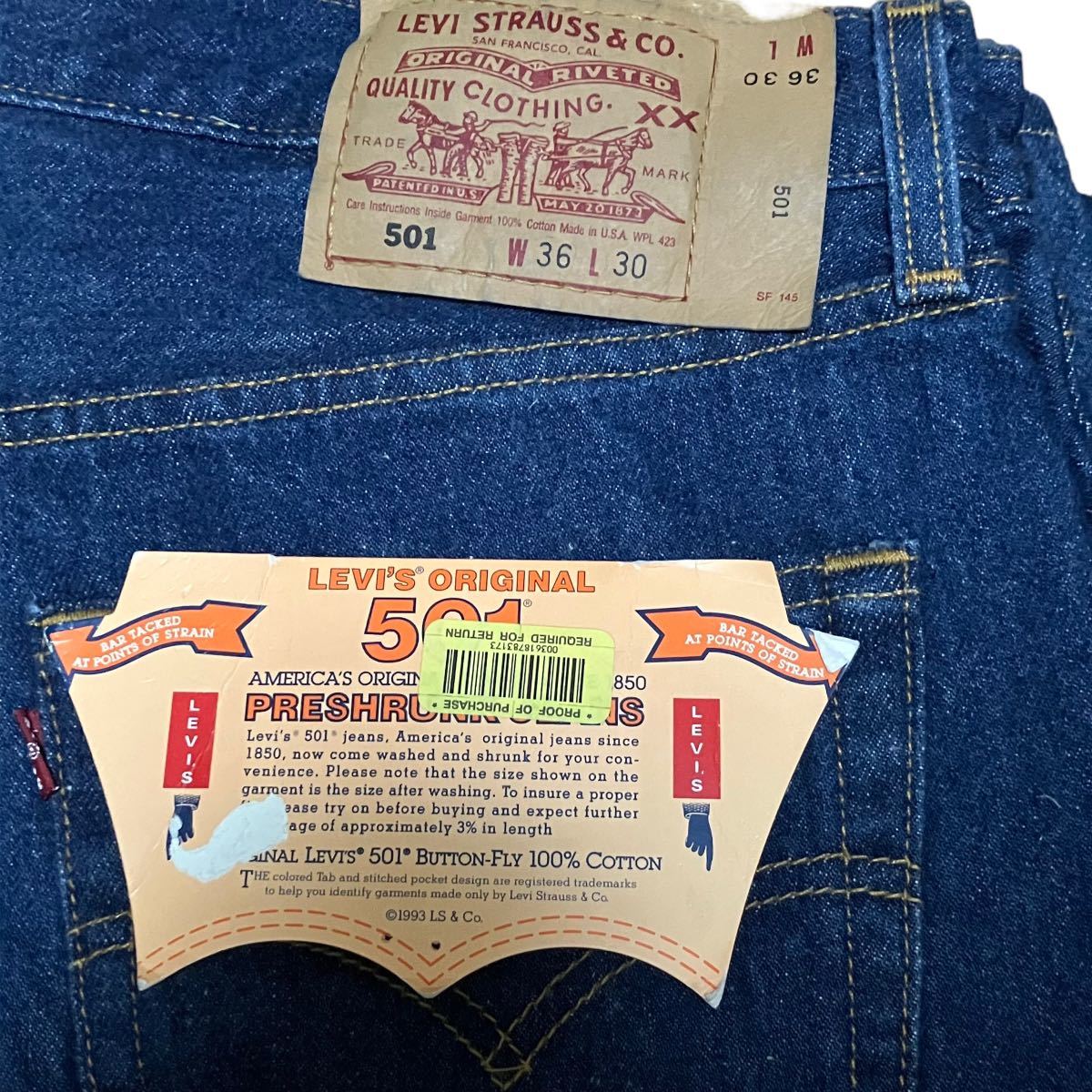 デッドストック 90s Levis 501 USA製 デニムパンツ W36 L30ビンテージ