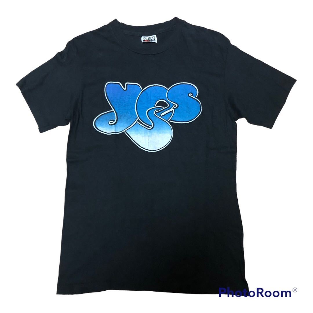 希少 80s USA製 yes バンド ロゴ Tシャツ M HANES_画像1