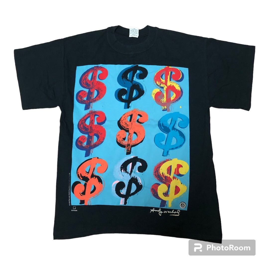 大人気 希少 90s M Tシャツ $マーク Warhol Andy Neues te 文字、ロゴ