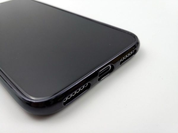iPhone X用 クリアケース ソフトカバー TPU 透明 電解メタル 電着 高品質 ブラック_画像5