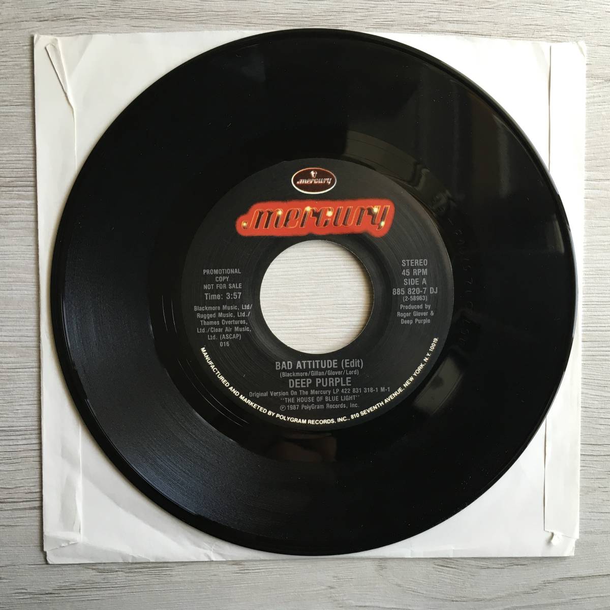 DEEP PURPLE BAD ATTITUDE US盤　PROMO