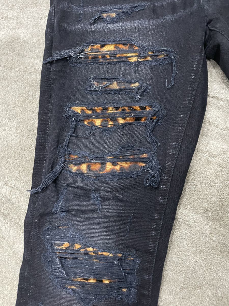 AMIRI fear of god レオパード スラッシャー ブラックデニム 29