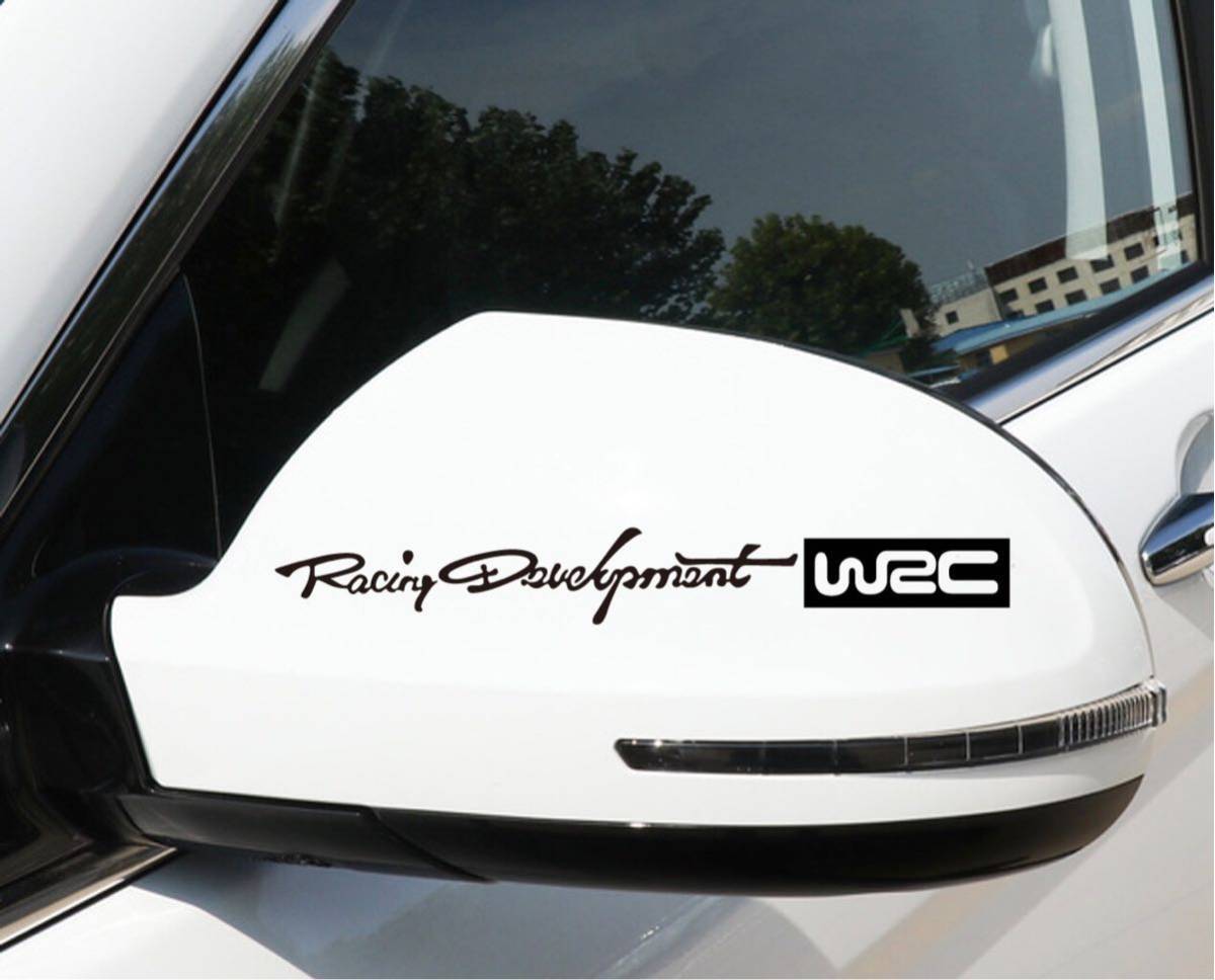 WRC カーステッカー　ドアミラー　カスタムステッカー　２枚　ブラック_画像1