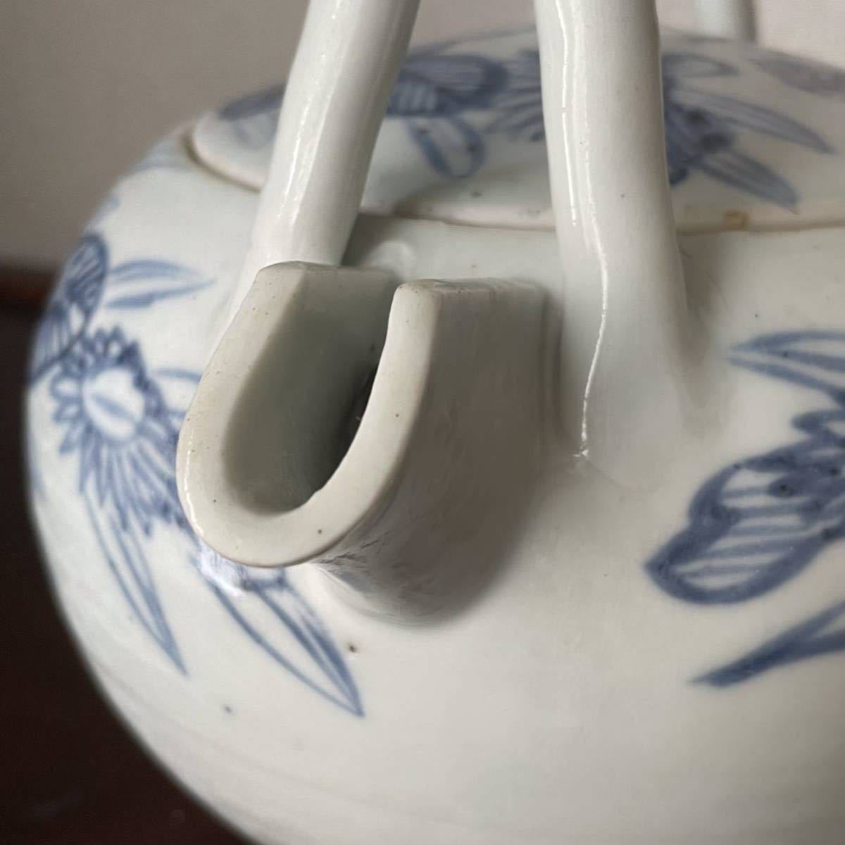 染付花文手付水注銚子*古伊万里*江戸時代後期| JChere雅虎拍卖代购