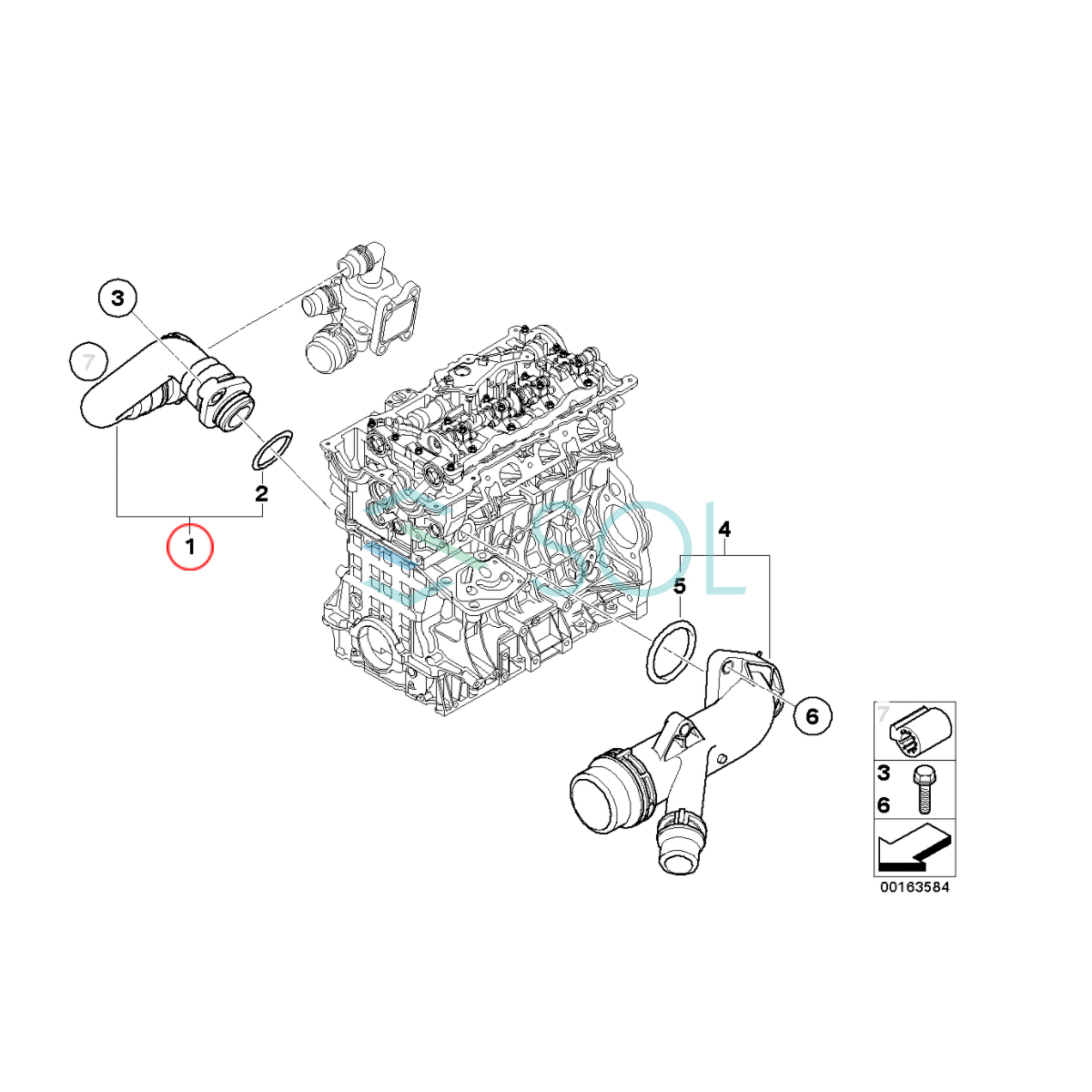 BMW E82 E87 E88 E84 X1 E90 E91 E92 クーラントホース (ヒーターホース) 120i 18i 320i 11537572159 出荷締切18時_画像2