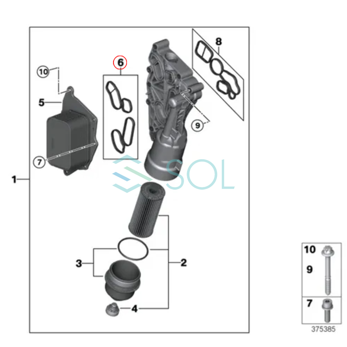 送料185円 BMW MINI F54 F55 F56 F57 F60 オイルクーラーガスケット ワン クーパー クーパーD クーパーS クーパーSD JCW 11428591461_画像2