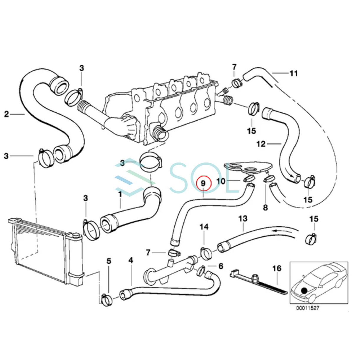 E36 E46 BMW クーラントホース 3シリーズ ラジエーターホース ウォーターホース ラジエターホース 11531247398 11531247915 出荷締切18時_画像2