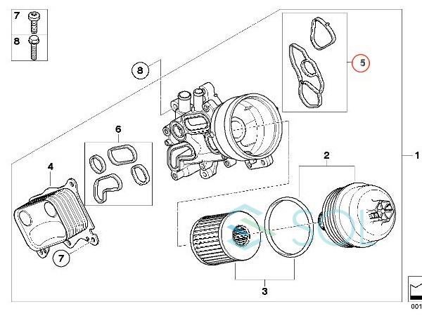 BMW MINI ミニクーパー R55 R56 R57 R58 R59 R60 R61 オイルフィルター ハウジングガスケット 2点セット 11428643758 出荷締切18時_画像2