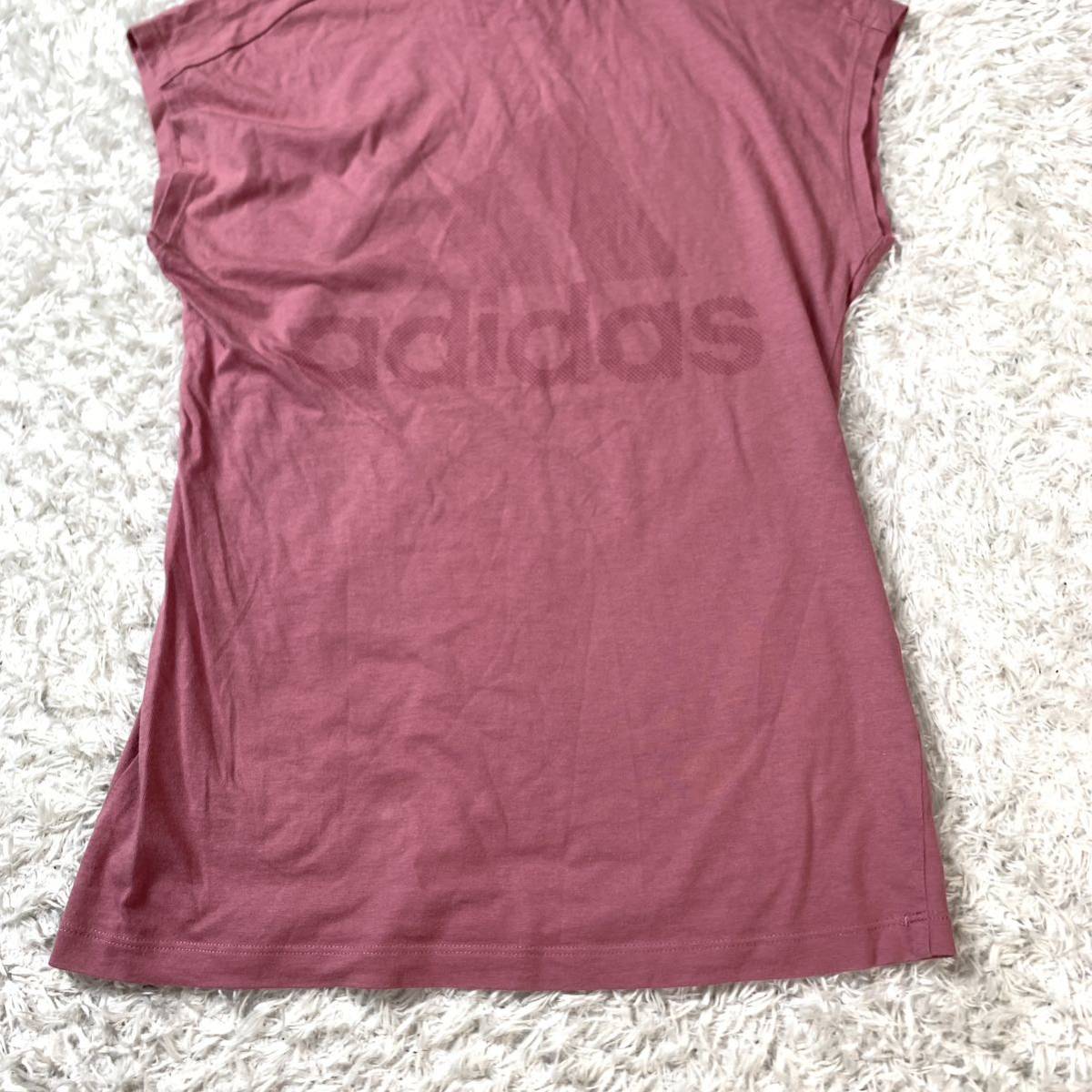 adidas アディダス ノースリーブTシャツ ピンク ハイネック XS YA3301_画像3