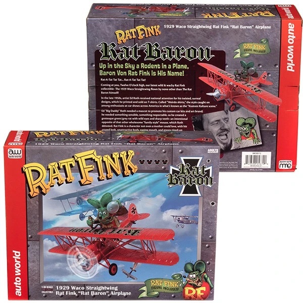 AUTO WORLD 1:30 RAT FINK 1929 WACO STRAIGHTWING RAT BARON AIRPLANE【ラットフィンク】ミニカー_画像1