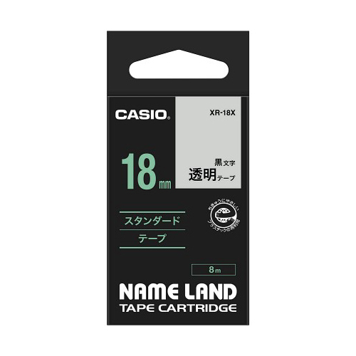 【5個セット】 カシオ計算機 ネームランドテープ18mm 透明 XR-18XX5_画像1