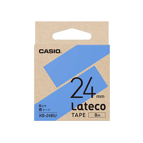 【5個セット】 カシオ計算機 Lateco専用詰替用テープ/青に黒文字/24mm XB-24BUX5_画像1