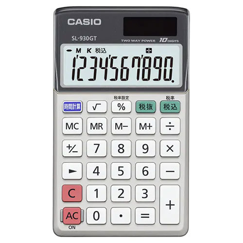 【5個セット】 カシオ計算機 グリーン購入法適合電卓 手帳タイプ 10桁表示 SL-930GT-NX5