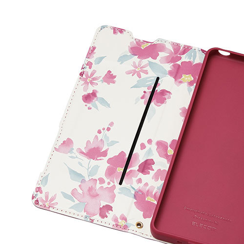 エレコム Xperia 10 IV(SO-52C/SOG07)/レザーケース/手帳型/UltraSlim/Flowers/薄型/磁石付き/ディープピンク PM-X222PLFUJPND_画像5