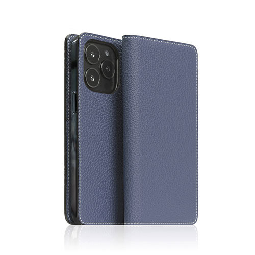 SLG Design Hybrid Grain Leather Diary Case for iPhone 14 Pro Royal Blue 手帳型 SD24318i14PBL