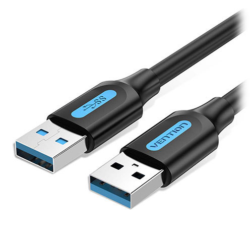 【10個セット】 VENTION USB 3.0 A Male to A Male ケーブル 1m Black PVC Type CO-7385X10_画像1