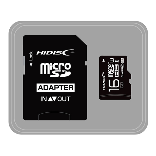 【10個セット】 HIDISC microSDHCカード 16GB CLASS10 UHS-1対応 高速転送 Read70 SD変換アダプタ付き HDMCSDH16GCL10UIJP3X10_画像1