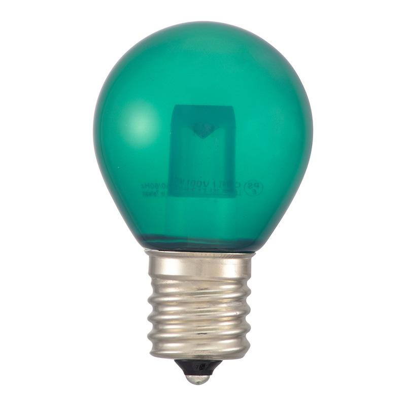 OHM LEDサイン球装飾用 S35/E17/1.2W/6lm/クリア緑色 LDS1G-H-E17 13C_画像1
