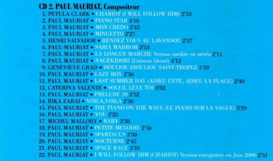 CD! paul (pole) *mo- задний /Le Couturier Musical* ценный источник звука сбор * Easy Listening m-do музыка Chanson *Paul Mauriat