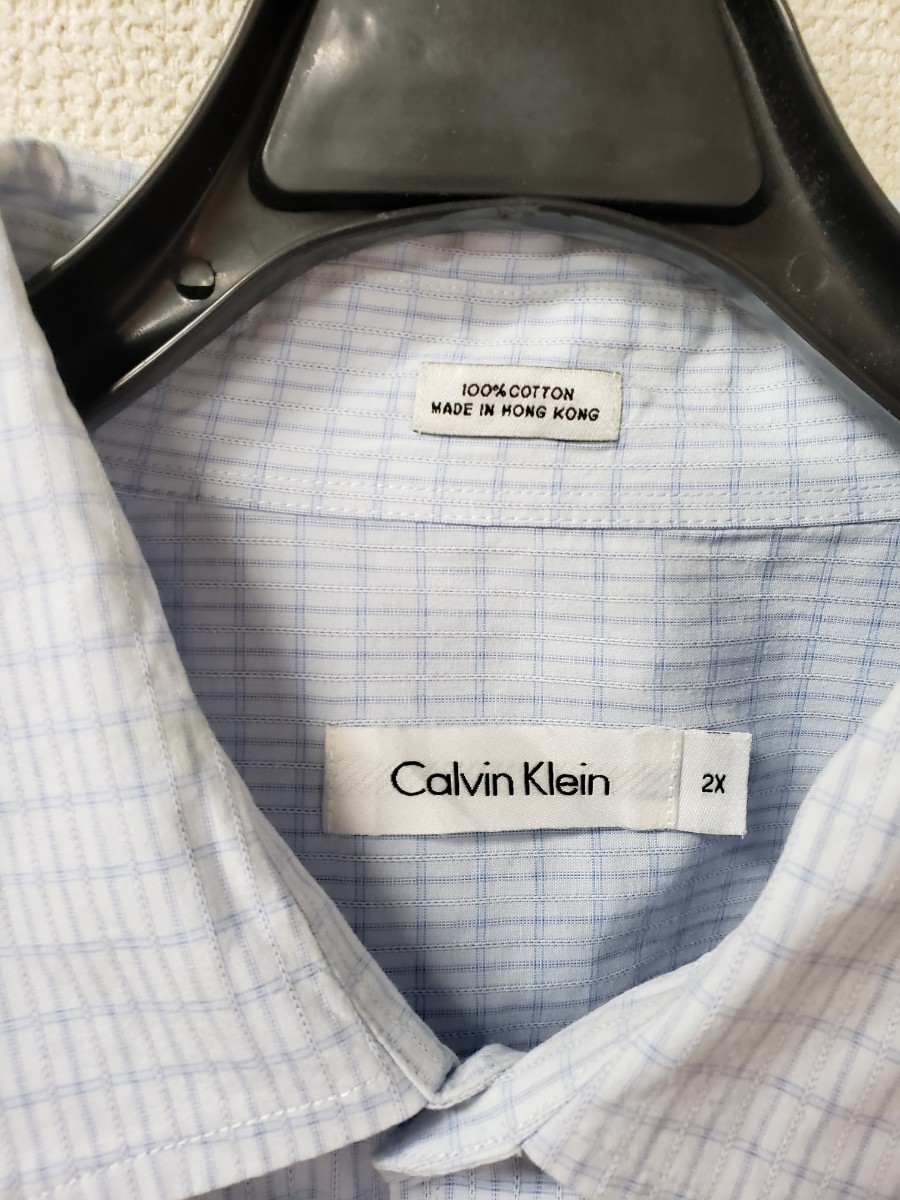 90s Calvin Klein　カルバン・クライン 長袖シャツ　サックスブルー_画像3