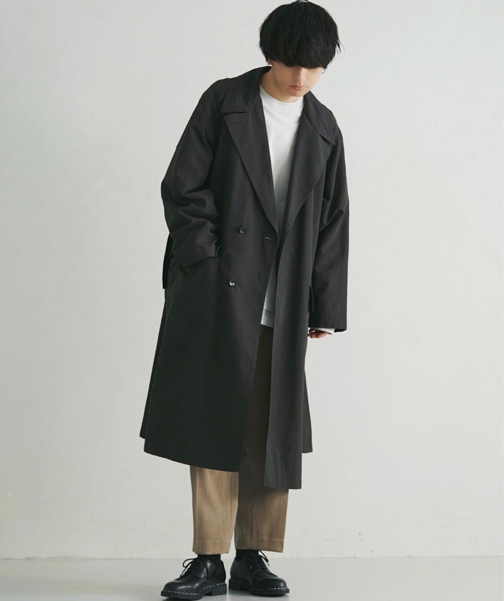 【WYM LIDNM】OVERSIZED NYLON COAT ダークブラウン Lサイズ