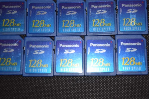 SDメモリーカード 128MB 10枚 まとめ売り 動作確認済み panasonic パナソニック SD Memory Card SDカード メモリー カード M1